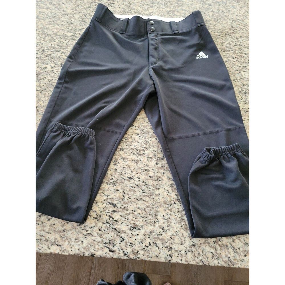 Adidas‎ Climalite Pants Mens M Black Gathered Ankle Track Jogger Sweats Athletic